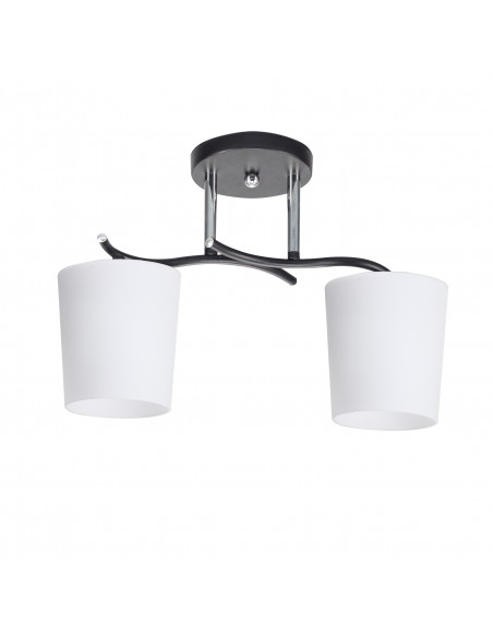 CANDELLUX ESNYR LAMPA SUFITOWA CHROMOWY+CZARNY 2X40 E27 KLOSZ BIAŁY 32-22653