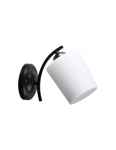 CANDELLUX ESNYR LAMPA KINKIET CHROMOWY+CZARNY 1X40 E27 KLOSZ BIAŁY 21-22684
