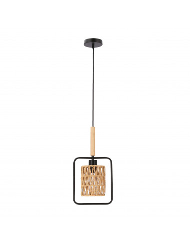 CANDELLUX CROWN LAMPA WISZĄCA CZARNY 1X40W E27 ABAŻUR BEŻOWY 31-26767