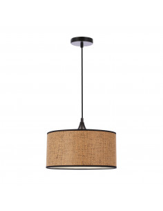 CANDELLUX ANAKA LAMPA WISZĄCA CZARNY 1X40W E27 ABAŻUR PLECIONKA BEŻOWO-BRĄZOWA 31-27269