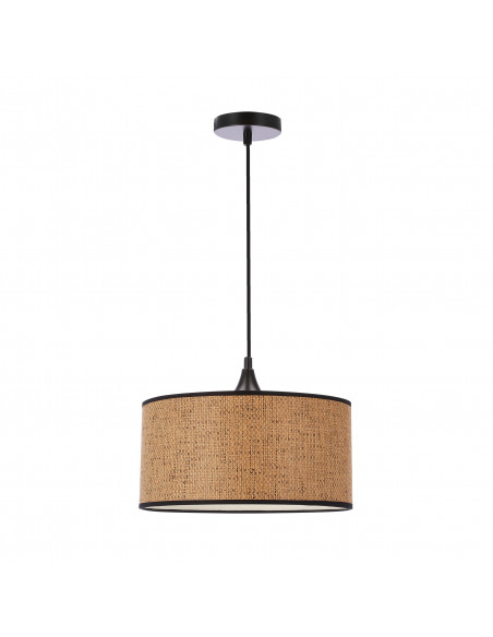 CANDELLUX ANAKA LAMPA WISZĄCA CZARNY 1X40W E27 ABAŻUR PLECIONKA BEŻOWO-BRĄZOWA 31-27269