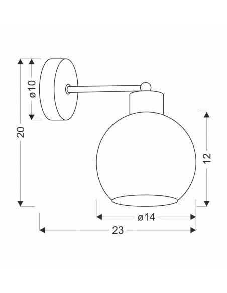 CANDELLUX AMANDA LAMPA KINKIET CZARNY+ZŁOTY 1X40 E27 KLOSZ BIAŁY 21-21052