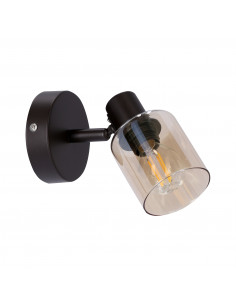 CANDELLUX AGRA LAMPA KINKIET BRUNATNY 1X40W E14 KLOSZ BURSZTYNOWY 91-25036