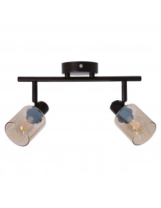 CANDELLUX AGRA LAMPA SUFITOWA BRUNATNY 2X40W E14 KLOSZ BURSZTYNOWY 92-25043