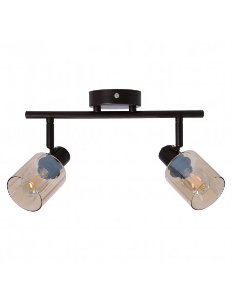 CANDELLUX AGRA LAMPA SUFITOWA BRUNATNY 2X40W E14 KLOSZ BURSZTYNOWY 92-25043