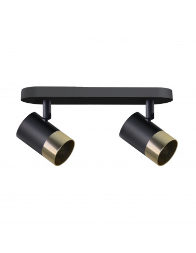 CANDELLUX TOBI LAMPA SUFITOWA LISTWA CZARNY 2X15W GU10 KLOSZ CZARNY+ZŁOTY 92-27429