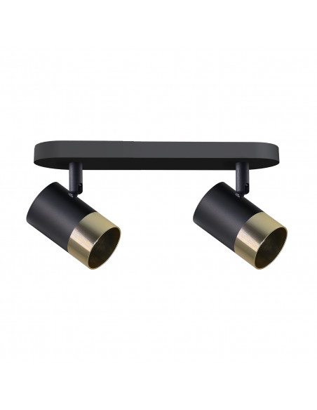 CANDELLUX TOBI LAMPA SUFITOWA LISTWA CZARNY 2X15W GU10 KLOSZ CZARNY+ZŁOTY 92-27429