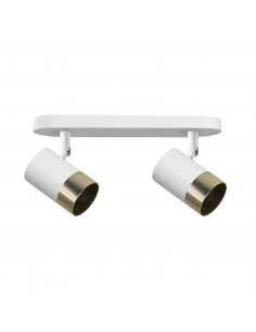 CANDELLUX TOBI LAMPA SUFITOWA LISTWA BIAŁY 2X15W GU10 KLOSZ BIAŁY+ZŁOTY 92-27467