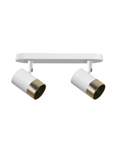 CANDELLUX TOBI LAMPA SUFITOWA LISTWA BIAŁY 2X15W GU10 KLOSZ BIAŁY+ZŁOTY 92-27467