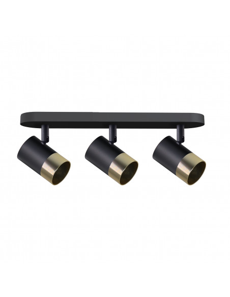 CANDELLUX TOBI LAMPA SUFITOWA LISTWA CZARNY 3X15W GU10 KLOSZ CZARNY+ZŁOTY 93-27436