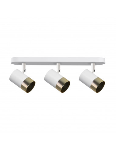 CANDELLUX TOBI LAMPA SUFITOWA LISTWA BIAŁY 3X15W GU10 KLOSZ BIAŁY+ZŁOTY 93-27481