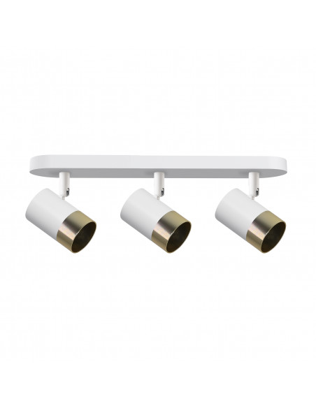 CANDELLUX TOBI LAMPA SUFITOWA LISTWA BIAŁY 3X15W GU10 KLOSZ BIAŁY+ZŁOTY 93-27481