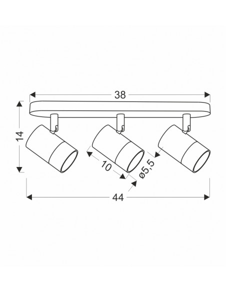 CANDELLUX TOBI LAMPA SUFITOWA LISTWA BIAŁY 3X15W GU10 KLOSZ BIAŁY+ZŁOTY 93-27481
