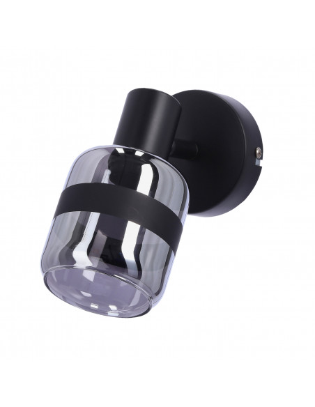 CANDELLUX YUKI LAMPA KINKIET CZARNY MATOWY 1X15W E14 KLOSZ DYMIONY 91-13415