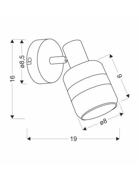 CANDELLUX YUKI LAMPA KINKIET CZARNY MATOWY 1X15W E14 KLOSZ DYMIONY 91-13415