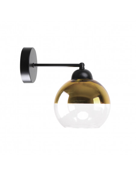 CANDELLUX CONTESSA LAMPA KINKIET CZARNY 1X40 E27 KLOSZ ZŁOTY 21-21199