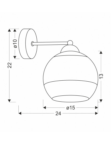 CANDELLUX CONTESSA LAMPA KINKIET CZARNY 1X40 E27 KLOSZ ZŁOTY 21-21199