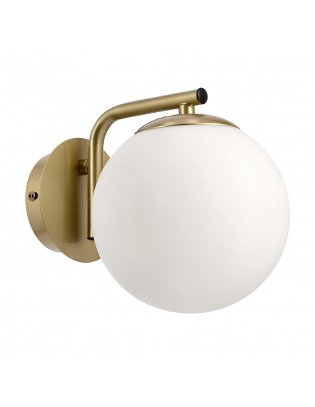 CANDELLUX AMADEO lampa kinkiet mosiężny 1x40W E14 klosz biały 21-35431