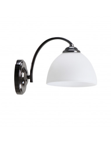 CANDELLUX GRACJA LAMPA KINKIET CZARNY PERŁOWY 1X40 E27 KLOSZ BIAŁY 21-22448