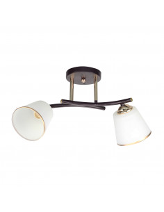 CANDELLUX GRECO LAMPA SUFITOWA CZARNY+ZŁOTY 2X40 E27 KLOSZ BIAŁY 32-22622