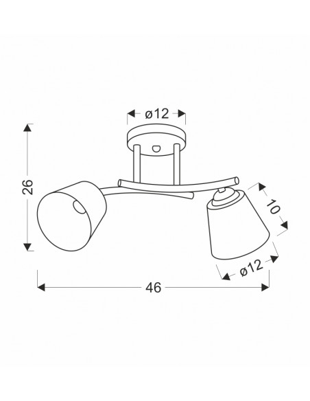 CANDELLUX GRECO LAMPA SUFITOWA CZARNY+ZŁOTY 2X40 E27 KLOSZ BIAŁY 32-22622