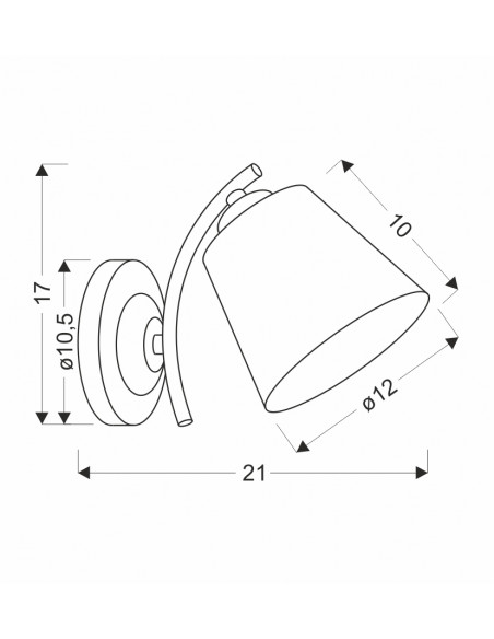 CANDELLUX GRECO LAMPA KINKIET CZARNY+ZŁOTY 1X40 E27 KLOSZ BIAŁY 21-22615