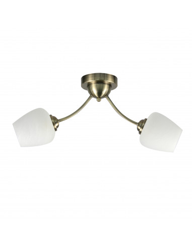 CANDELLUX ZINA LAMPA SUFITOWA PATYNOWY 2X40 E27 KLOSZ BIAŁY 32-22578