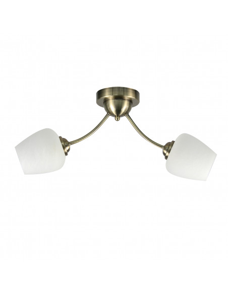 CANDELLUX ZINA LAMPA SUFITOWA PATYNOWY 2X40 E27 KLOSZ BIAŁY 32-22578