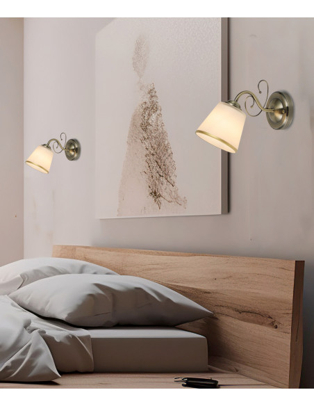CANDELLUX LOSANNA LAMPA KINKIET PATYNOWY 1X40W E14 KLOSZ BIAŁY Z OBWÓDKĄ 21-26606