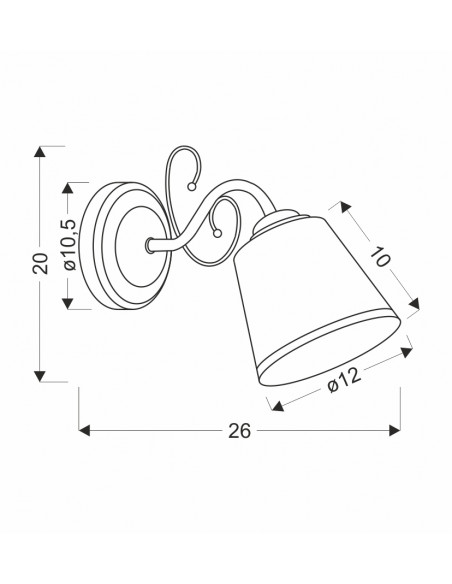 CANDELLUX LOSANNA LAMPA KINKIET PATYNOWY 1X40W E14 KLOSZ BIAŁY Z OBWÓDKĄ 21-26606