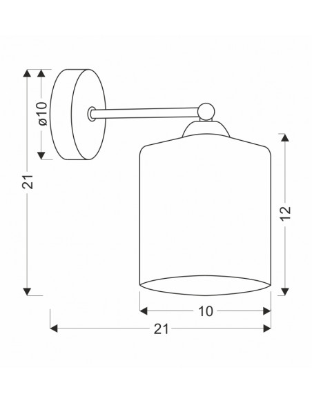 CANDELLUX SERENA LAMPA KINKIET CZARNY 1X40 E27 KLOSZ ZŁOTY 21-21144