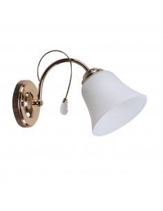 CANDELLUX ORA LAMPA KINKIET ZŁOTY 1X40 E27 KLOSZ BIAŁY 21-22431