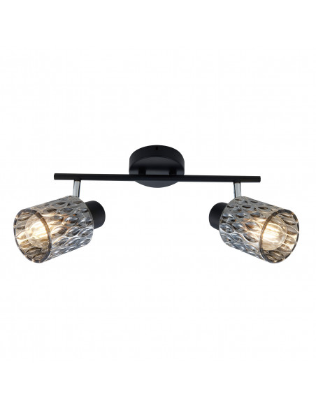 CANDELLUX BILL LAMPA SUFITOWA LISTWA CZARNY 2X40W E27 KLOSZ DYMIONY 92-27382