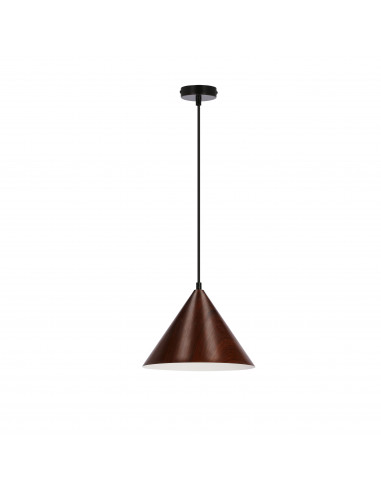 CANDELLUX DUNCA LAMPA WISZĄCA 25 CZARNY 1X40 E27 KLOSZ CIEMNY ORZECHOWY 31-23438