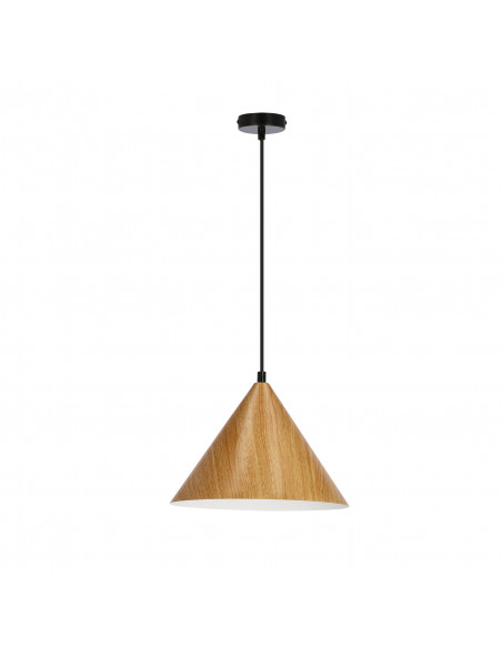 CANDELLUX DUNCA LAMPA WISZĄCA 25 CZARNY 1X40 E27 KLOSZ JASNY DĘBOWY 31-23414