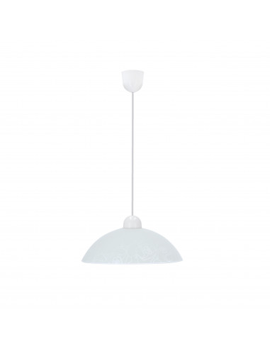 CANDELLUX MACARI LAMPA WISZĄCA 1X60W E27 KLOSZ BIAŁY Z WZOREM 31-16850