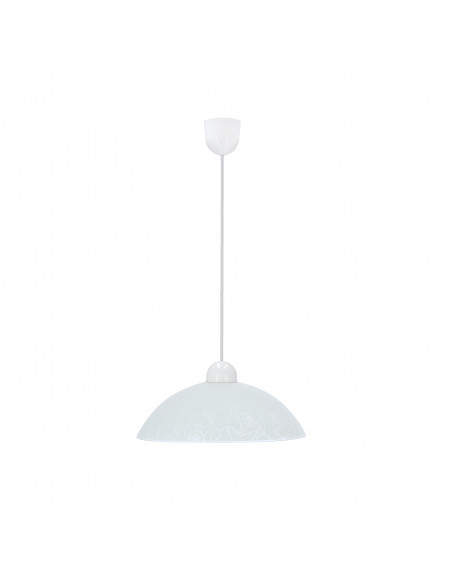 CANDELLUX MACARI LAMPA WISZĄCA 1X60W E27 KLOSZ BIAŁY Z WZOREM 31-16850