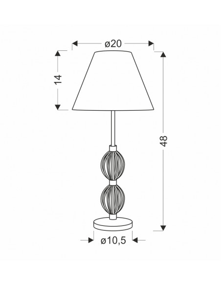 CANDELLUX Rosette 3 lampa stołowa biały 1x40W E14 abażur beżowy 41-28907