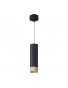 CANDELLUX Conti lampa wisząca czarny 1x15W GU10 klosz czarny+drewniany 31-28419