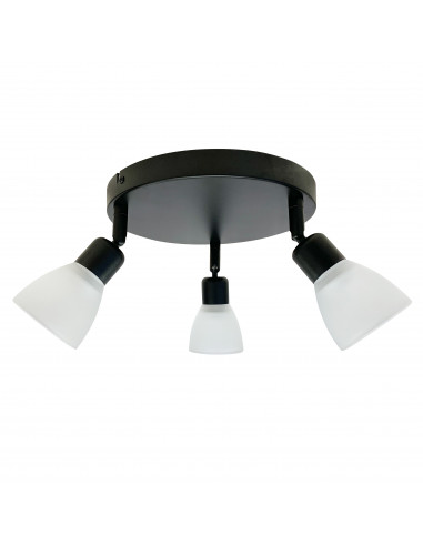 CANDELLUX Costa plafon 3x40W E14 czarny klosz biały 98-29607