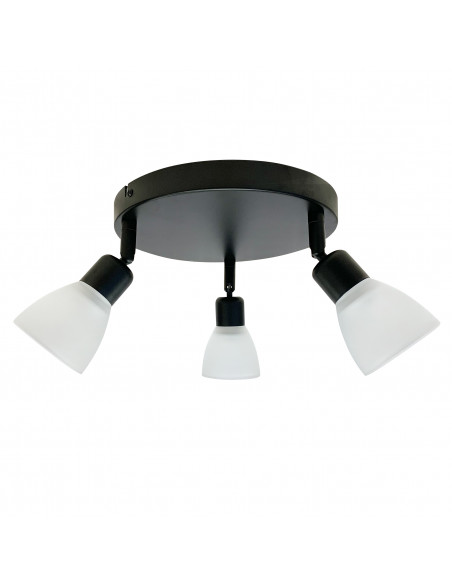 CANDELLUX Costa plafon 3x40W E14 czarny klosz biały 98-29607