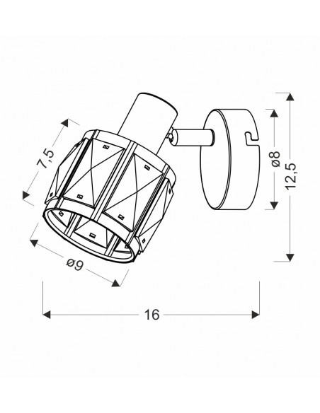CANDELLUX Dubai lampa sufitowa kinkiet czarny 1x40W E14 klosz różowy złoty krysz transp 91-30221