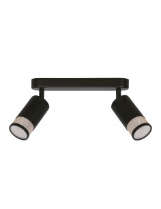 CANDELLUX Flin lampa sufitowa listwa czarny 2x15W GU10 klosz czarny+złoty 92-27672