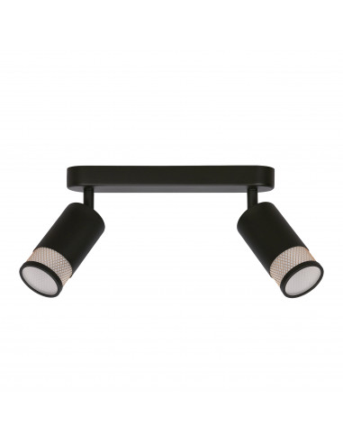 CANDELLUX Flin lampa sufitowa listwa czarny 2x15W GU10 klosz czarny+złoty 92-27672