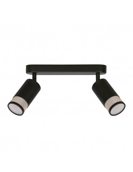 CANDELLUX Flin lampa sufitowa listwa czarny 2x15W GU10 klosz czarny+złoty 92-27672