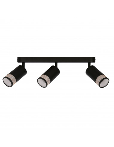CANDELLUX Flin lampa sufitowa listwa czarny 3x15W GU10 klosz czarny+złoty 93-27689