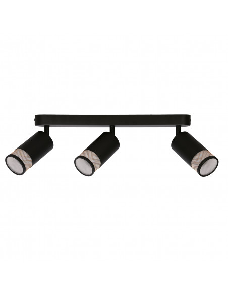 CANDELLUX Flin lampa sufitowa listwa czarny 3x15W GU10 klosz czarny+złoty 93-27689