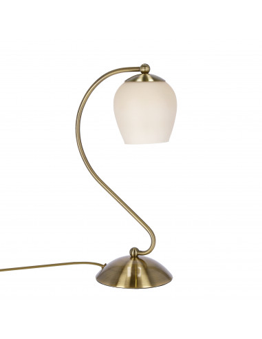 CANDELLUX Serano lampa stołowa patynowy 1x60W E27 klosz kremowy 41-11077