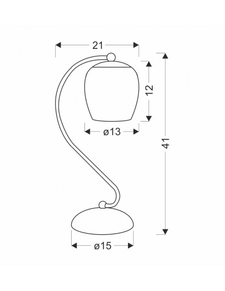 CANDELLUX Serano lampa stołowa patynowy 1x60W E27 klosz kremowy 41-11077