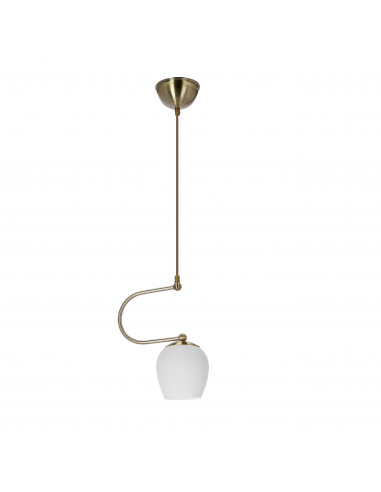 CANDELLUX Serano lampa wisząca patynowy 1x60W E27 klosz biały 31-07353